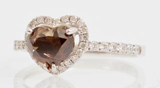 Appraisal: Lady's K White Gold Dinner Ring with a heart-shaped carat