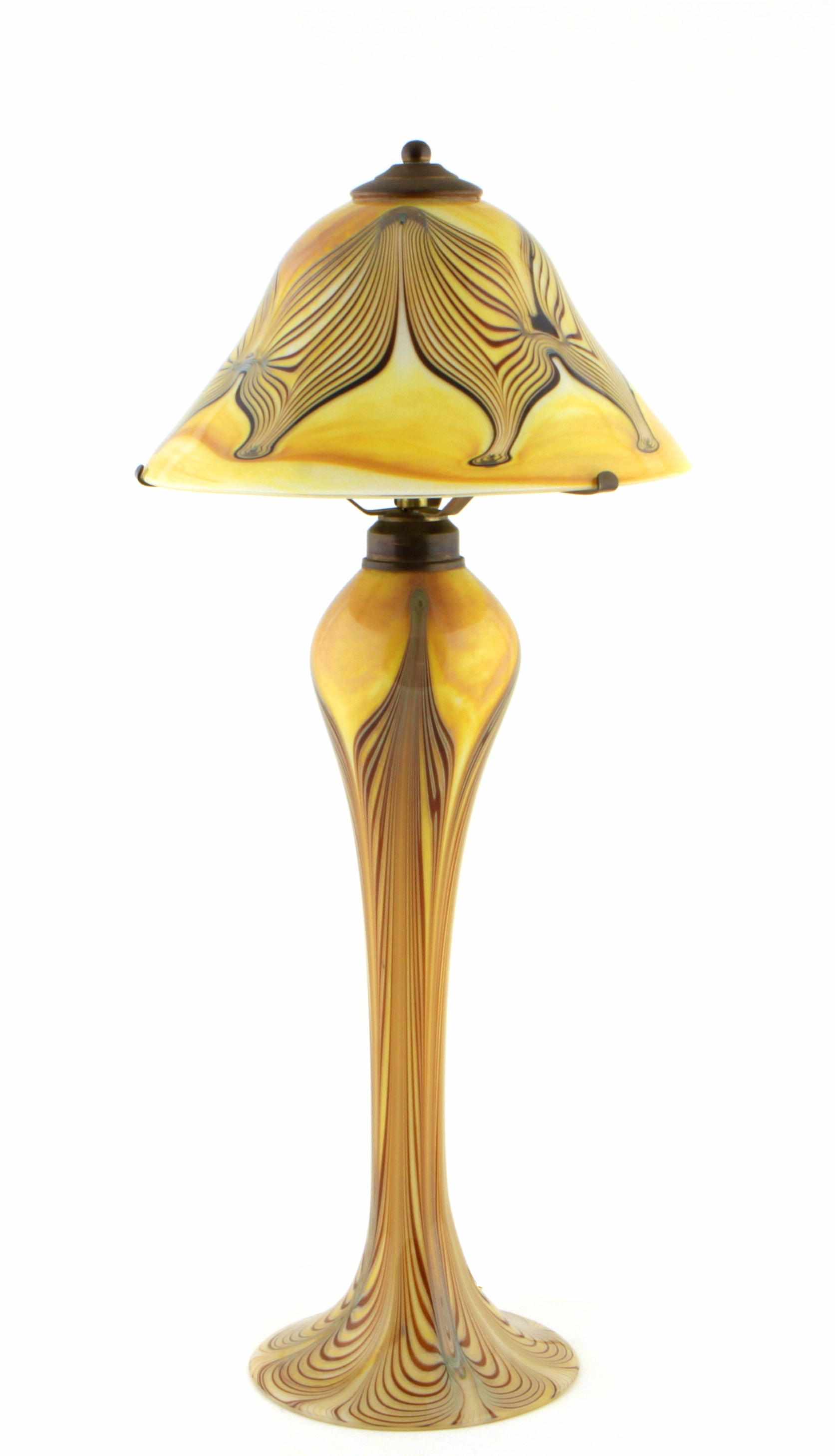 Appraisal: A Joe Clearman art glass lamp circa signed J Clearman