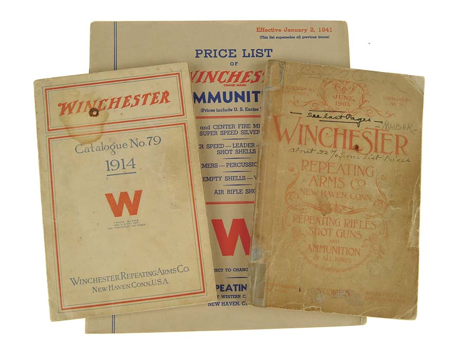 Appraisal: LOT OF TWO WINCHESTER CATALOGS AND ONE AMMUNITION PRICE LIST