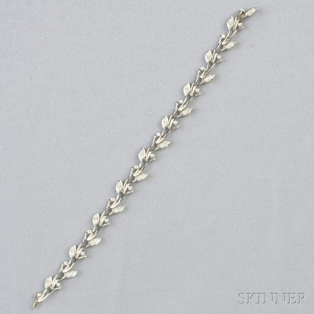 Appraisal: Platinum and Diamond Bracelet Tiffany Co c designed as a