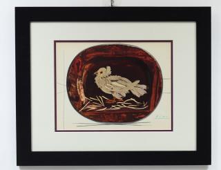 Appraisal: PABLO PICASSO Spanish - Dove on Straw Bed Signed Picasso