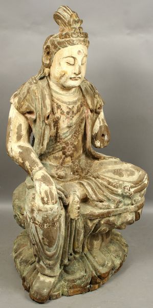 Appraisal: th Century Chinese seated Buddha x x Traces of old