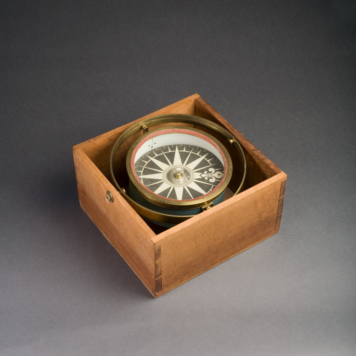 Appraisal: CASED SHIP'S COMPASS BY JOSEPH ROUX MARSEILLE The compass with