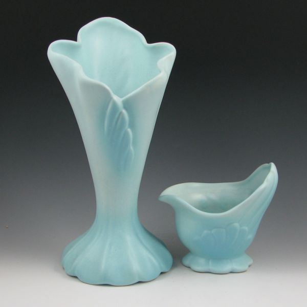 Appraisal: Weller Pastel vases in blue Marked Weller Mint with some