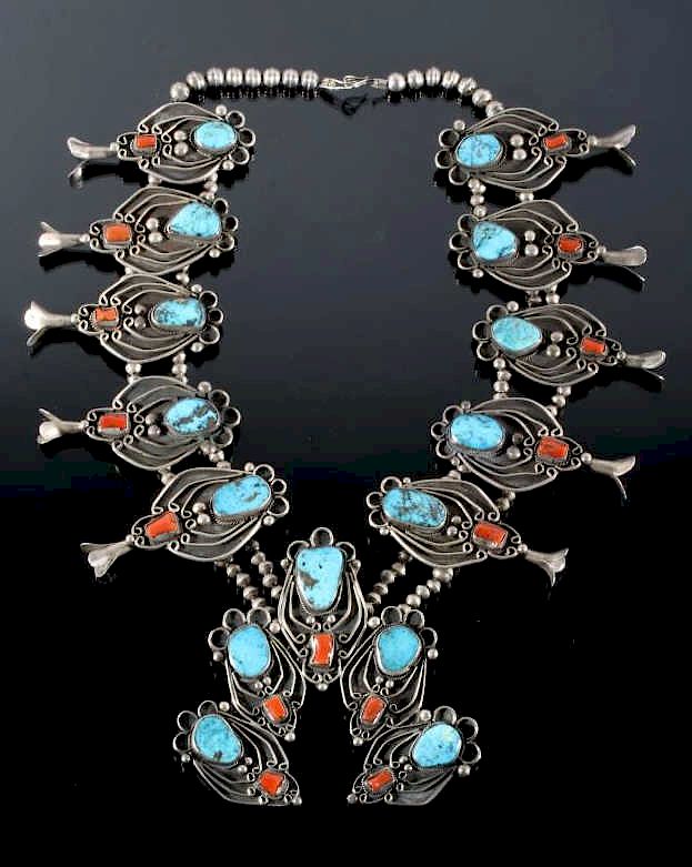 Appraisal: E Tsosie Navajo Sterling Silver Squash Blossom This auction starts