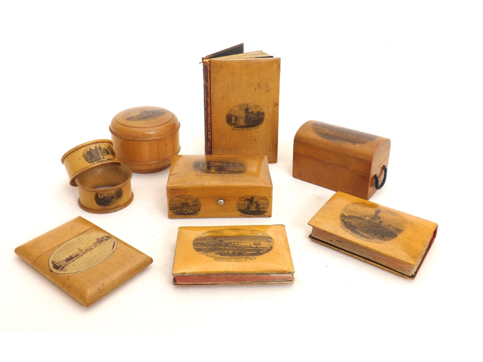 Appraisal: Mauchline ware - mixed items to include a card case