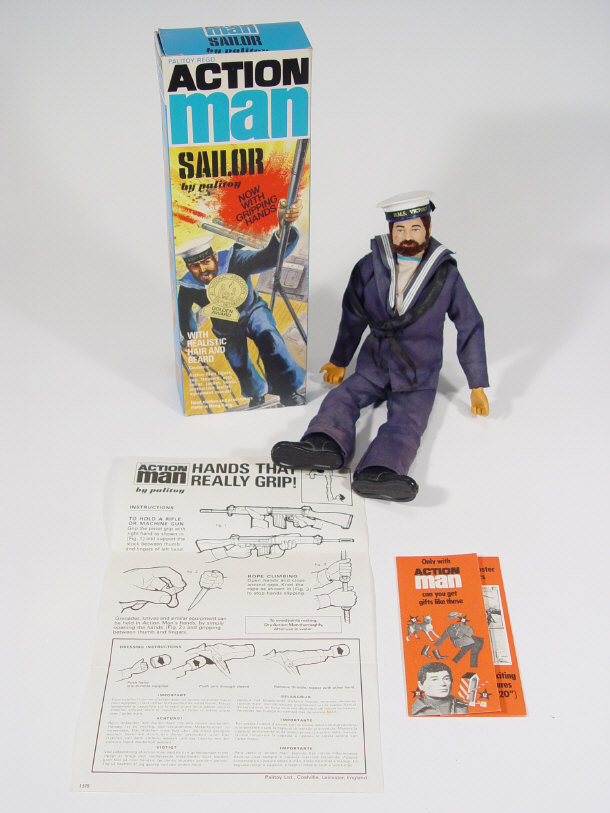 Appraisal: Boxed Palitoy Action Man sailor with original uniform and printed