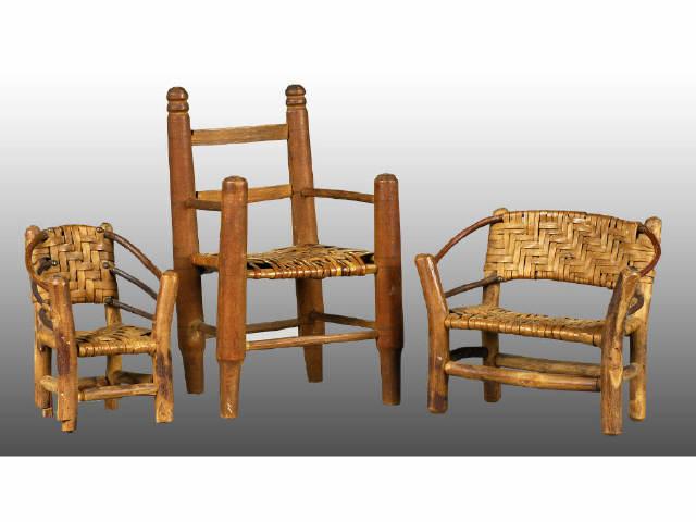 Appraisal: -Piece Doll Furniture Set Description Wooden chair T Second piece