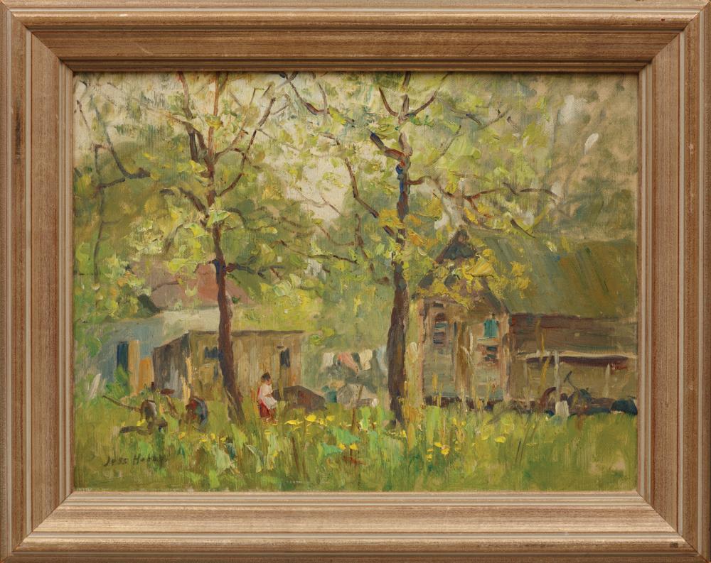 Appraisal: Jesse Carl Hobby American - Cabin in the Woods oil