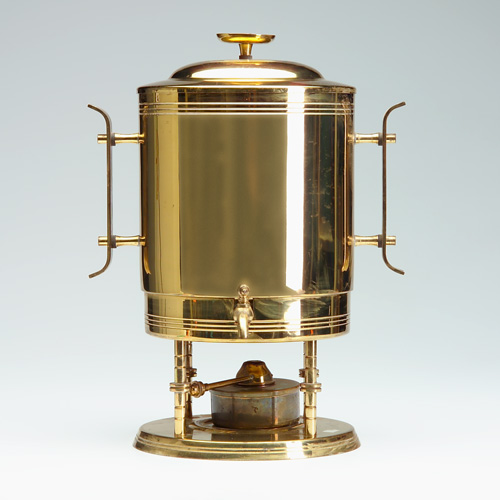 Appraisal: TOMMI PARZINGER DORLYN SILVERSMITHS Polished brass coffee urn with sunburst