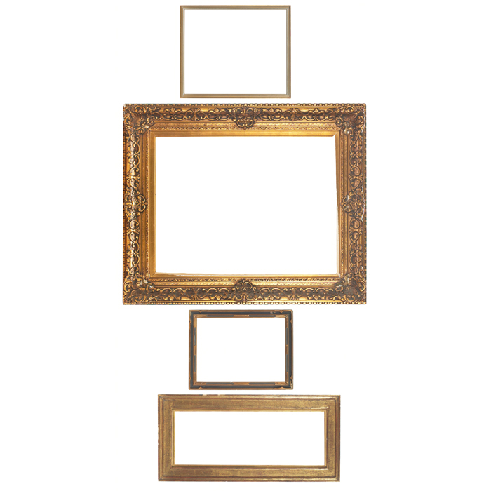 Appraisal: Group of frames four carved edges and gold gilt overall