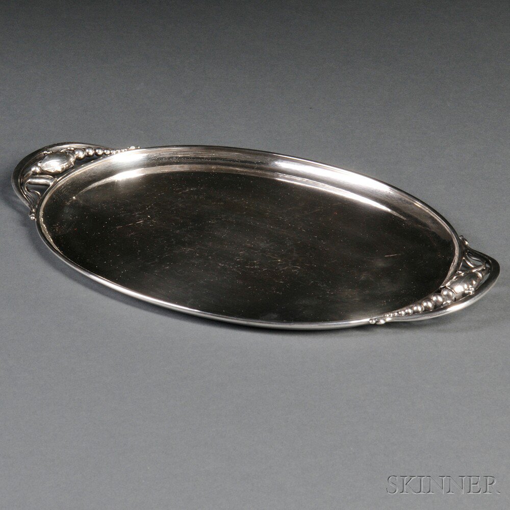 Appraisal: Georg Jensen Blossom Pattern Sterling Silver Tray Denmark post- numbered