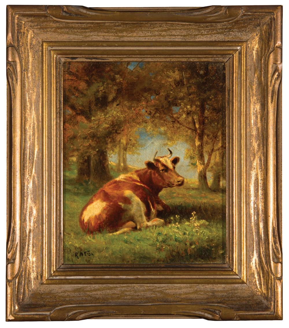 Appraisal: Robert Atkinson Fox American - Cow in the Woods oil