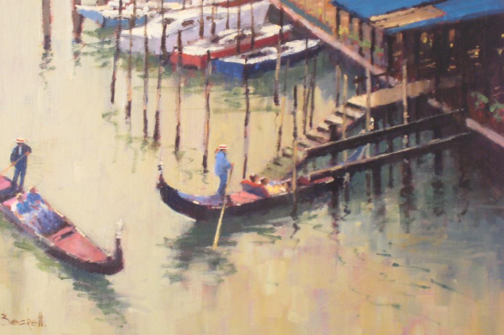 Appraisal: FRED BECKETT Contemporary Gondolas near the Rialto Venice signed 'Beckett'