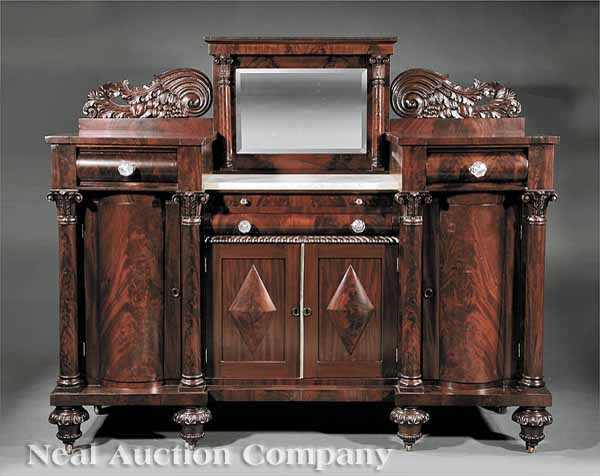 Appraisal: An American Classical Carved Mahogany Sideboard c Philadelphia the top