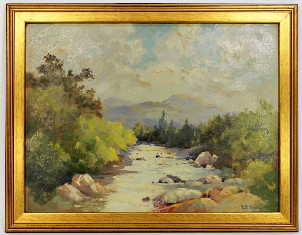 Appraisal: Harriet S Kimball Impressionist Landscape Painting Harriet Stockton Kimball New