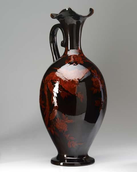 Appraisal: ROOKWOOD Tall and exceptional Tiger Eye ewer by A R