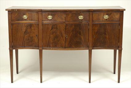 Appraisal: Federal-Style Mahogany Serpentine-Front Sideboard in x ft x in