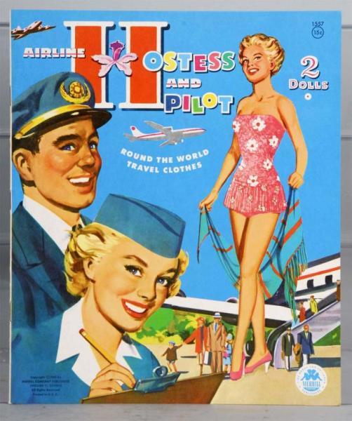 Appraisal: Merrill Paper Doll Set Description Airline Hostess and Pilot Uncut