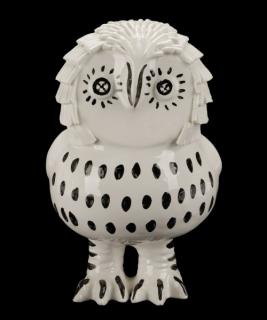 Appraisal: Jean Cocteau White Glazed Ceramic Owl Jean Cocteau French Belgium