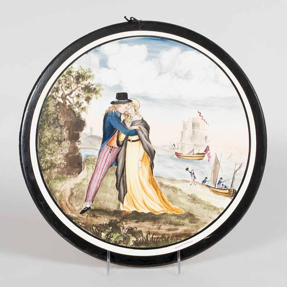 Appraisal: Wedgwood Porcelain Plaque of a Sailor's Departure Impressed mark in