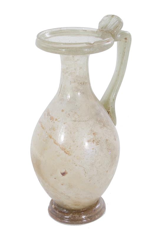 Appraisal: Ancient Roman glass ewer Byzantine period circa - AD applied