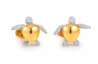 Appraisal: Vhernier Diamond Turtle Cufflinks Vhernier diamond turtle cufflinks Diamond weight