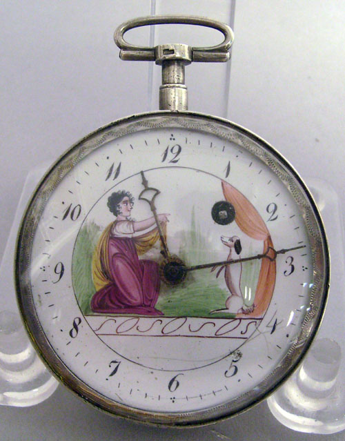 Appraisal: Key wind pocket watch ca with enamel dial