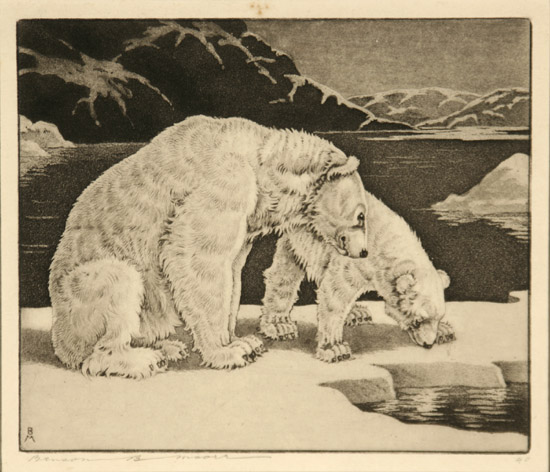 Appraisal: Benson Bond Moore American - Polar Bears on an Ice