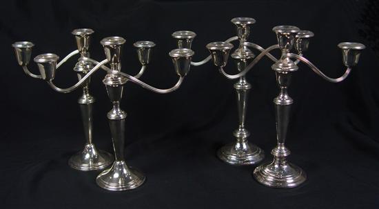 Appraisal: Gorham Sterling Candelabra Set of two similar pairs Weighted bases