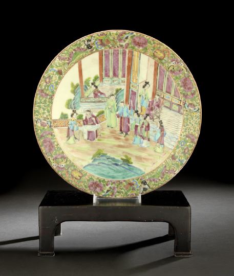 Appraisal: Large Chinese Export Porcelain Charger th century decorated in famille