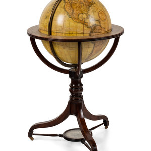 Appraisal: An English Mahogany Eighteen-Inch Terrestrial Globe John and William Cary