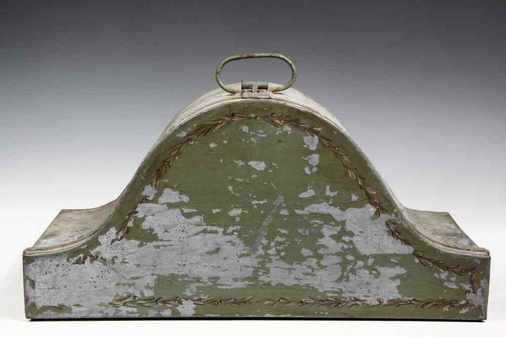 Appraisal: TOLE PAINTED TIN HAT BOX- for a Bicorne hat Sturdy