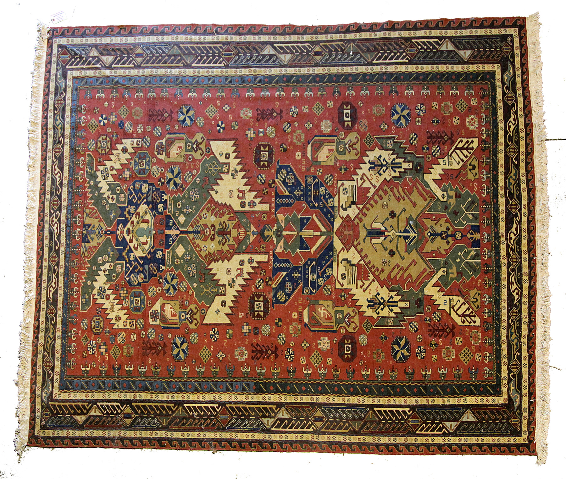 Appraisal: CAUCASIAN-STYLE ORIENTAL RUG Second half- th century wool Flat woven