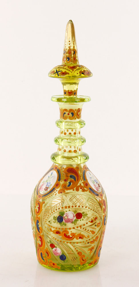 Appraisal: - th C Bohemian Decanter th century Bohemian glass decanter