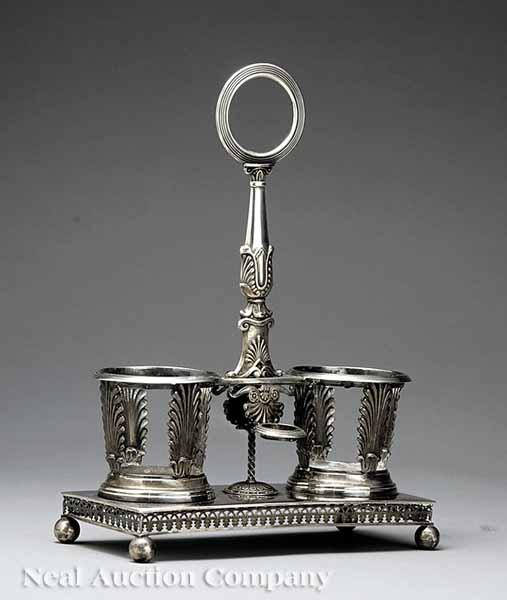 Appraisal: A French st Standard Silver Cruet Stand Etienne-Auguste Courtois Paris