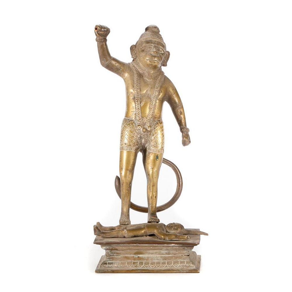 Appraisal: Bronze statue of Hanuman A late th century Indian bronze