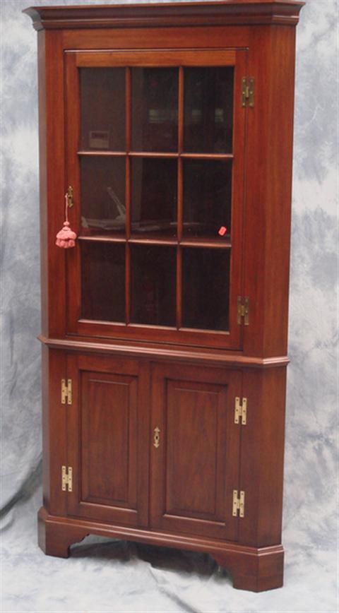 Appraisal: Henkel Harris pc cherry pane corner cupboard Style -HL Finish