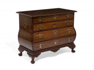 Appraisal: AN EARLY BAKER HISTORIC CHARLESTON MAHOGANY BOMBE CHEST AN EARLY