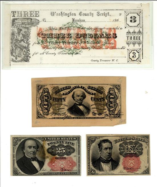 Appraisal: EARLY CURRENCY AND TREASURY CHECKS PROVENANCE Museum of American Presidents