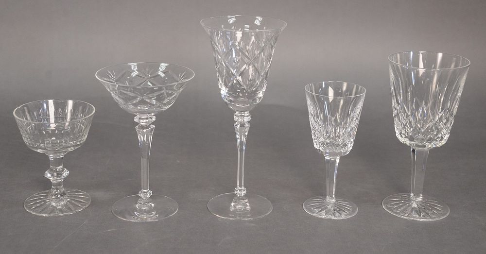 Appraisal: Large Group of Stemware to include seven Waterford champagnes five