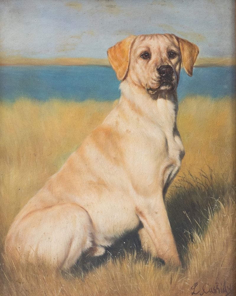 Appraisal: Portrait of a Labrador Retriever x inches Portrait of a