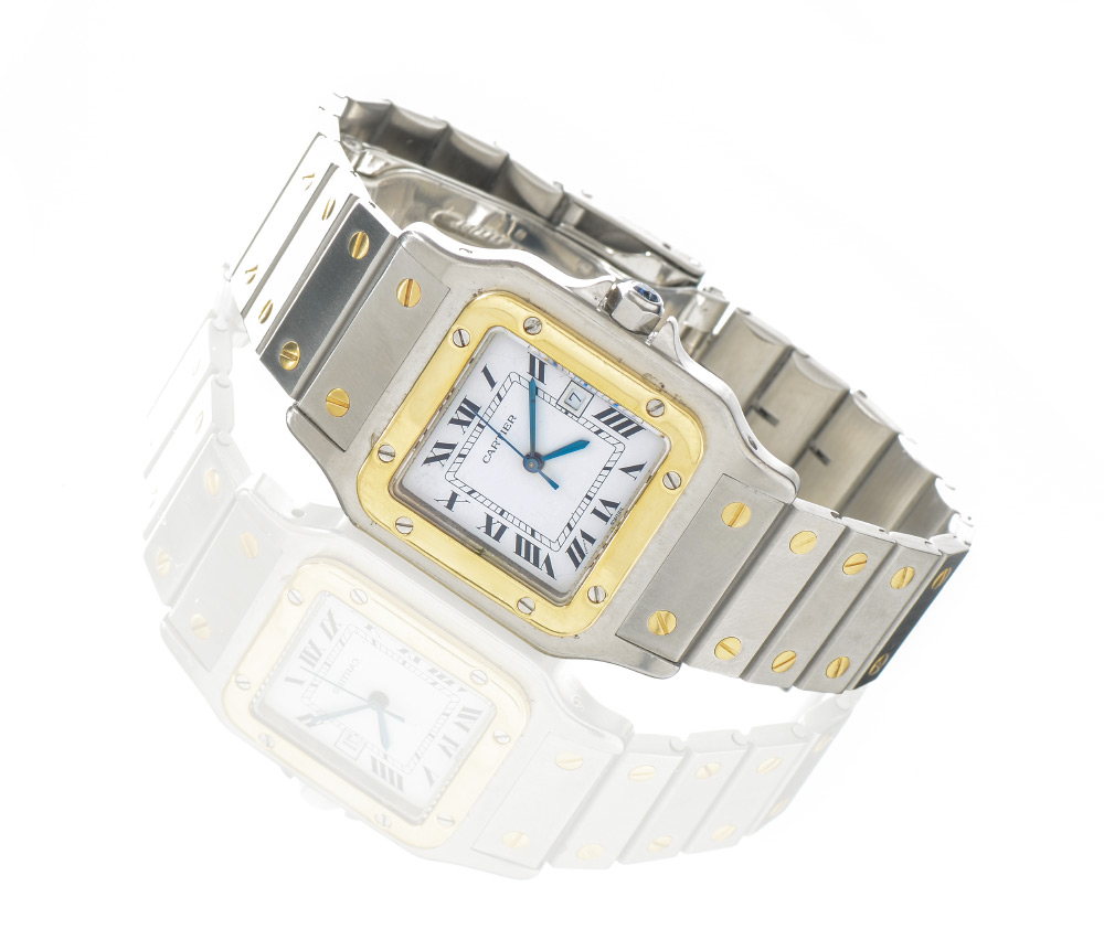 Appraisal: UNISEX CARTIER SANTOS WATCH SS K Stainless steel and K