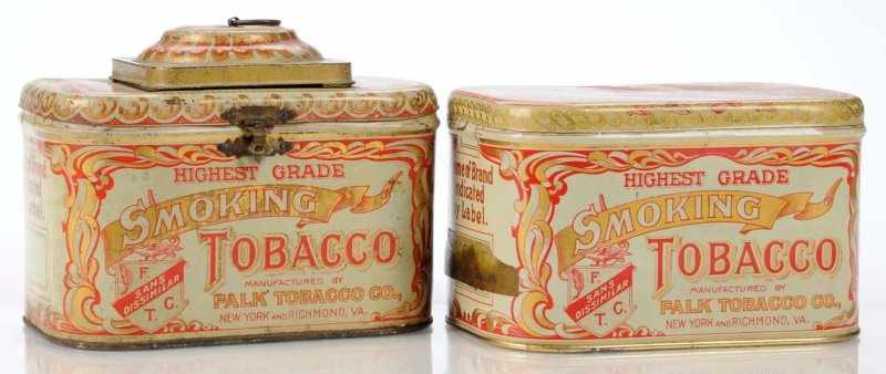 Appraisal: Lot of Falk Highest Grade Smoking Tobacco Tins Description Tobacco