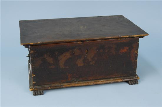 Appraisal: CONTINENTAL CARVED AND DECORATED WALNUT LIFT TOP DOCUMENTS BOX with