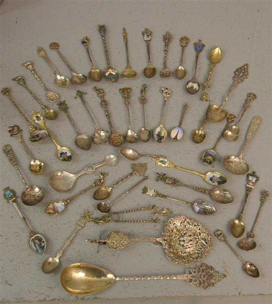 Appraisal: Selection of silver plated and silver coloured metal spoons some