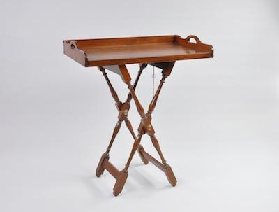 Appraisal: A Folding Butler's Tray Table With the gallery tray with