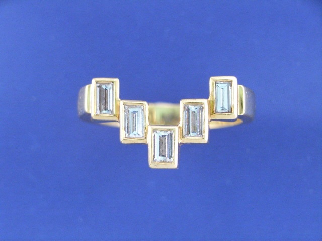 Appraisal: An ct gold five baguette cut diamond set dress ring