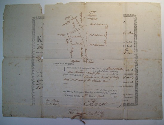 Appraisal: MOULTRIE WILLIAM Partly-printed Document Signed Will m Moultrie as Governor