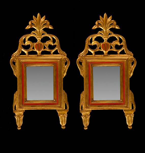 Appraisal: A pair of Italian Neoclassical style painted and parcel gilt